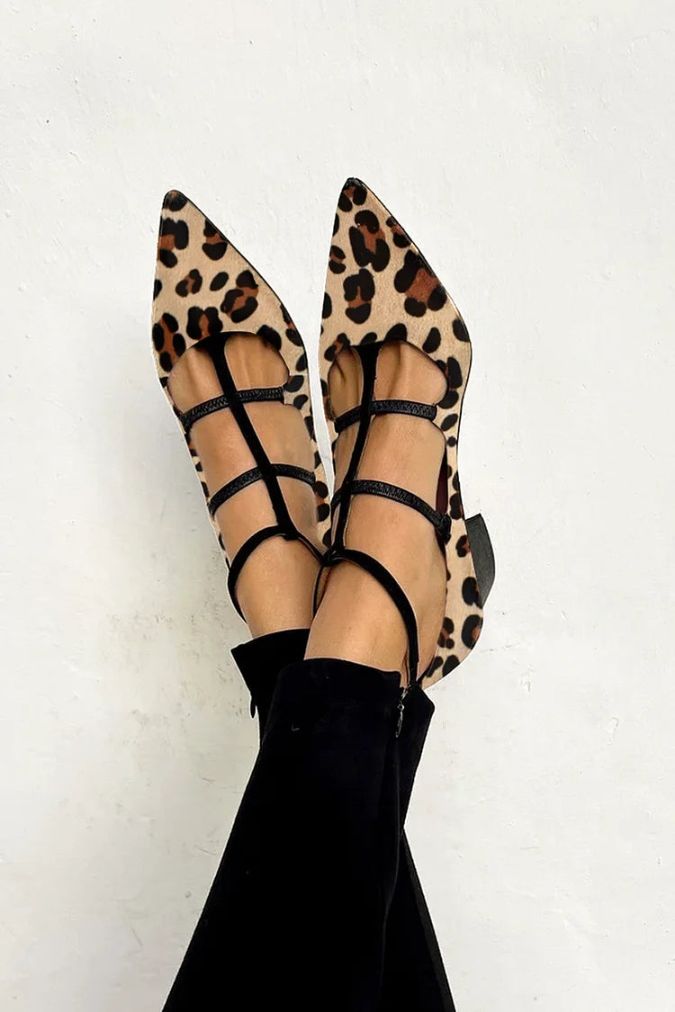 Ludovica™ | Ballerinas with Animal Print and Delicate Straps