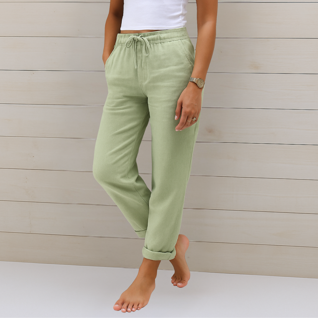 Clarissa | High-quality linen trousers with elasticity made from breathable fabric