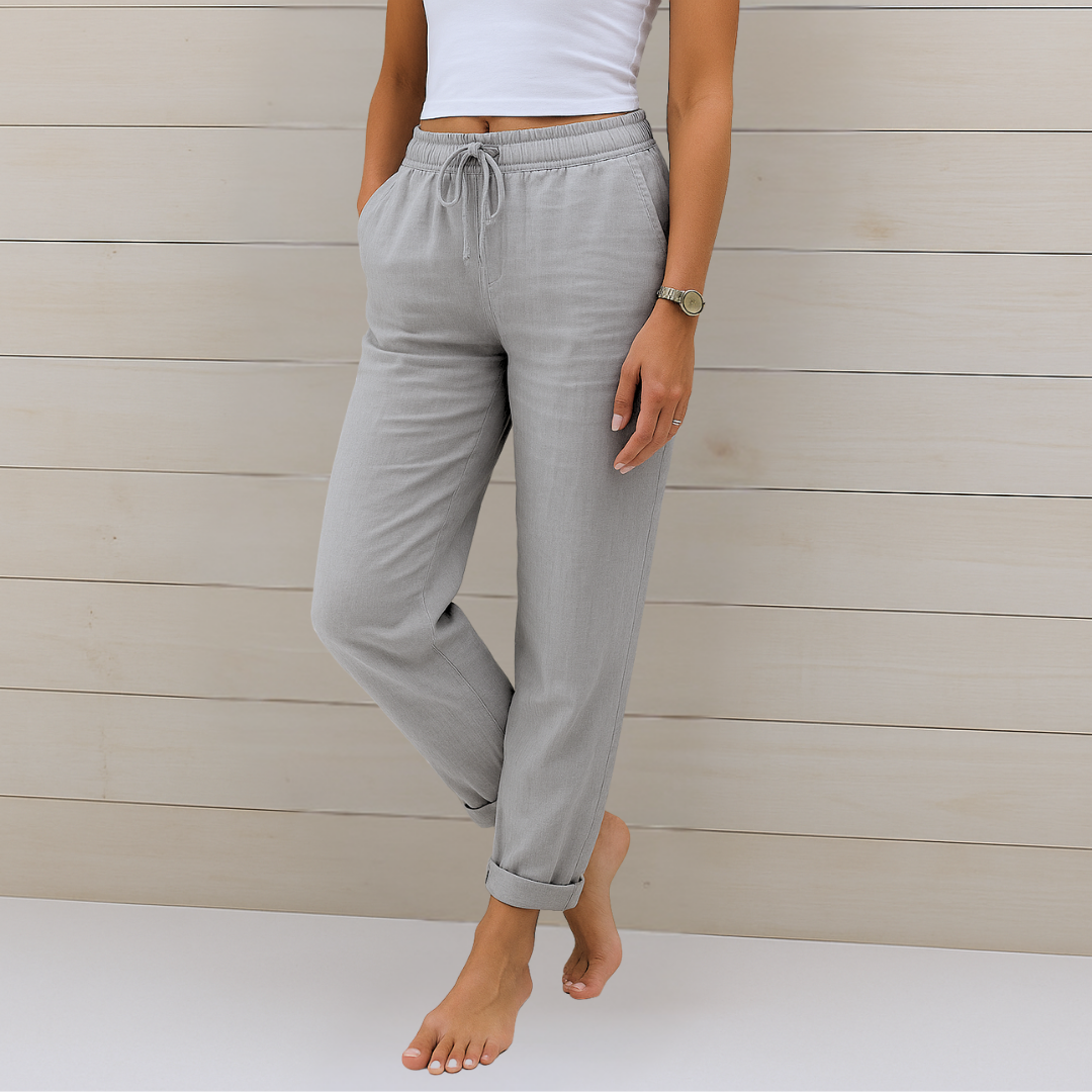 Clarissa | High-quality linen trousers with elasticity made from breathable fabric