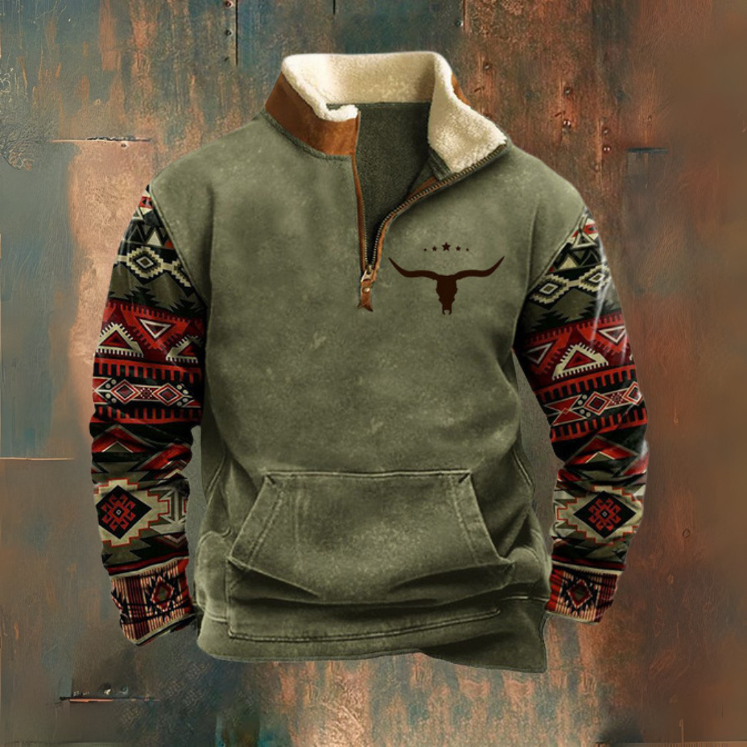 Yellowstone Rodeo — Half-Zip Sherpa Jacket