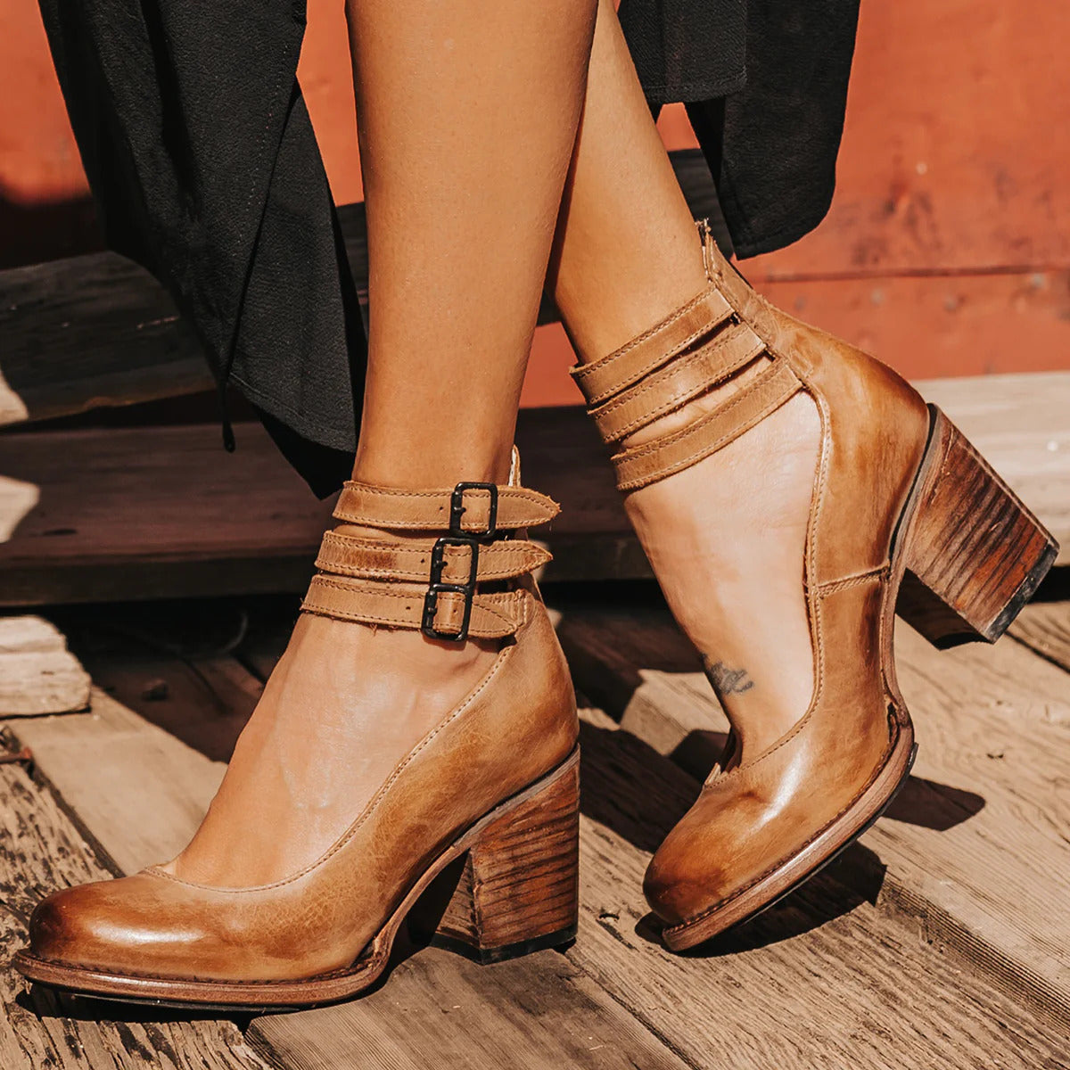 Ginevra™ | Multiple Straps and Thick Heel