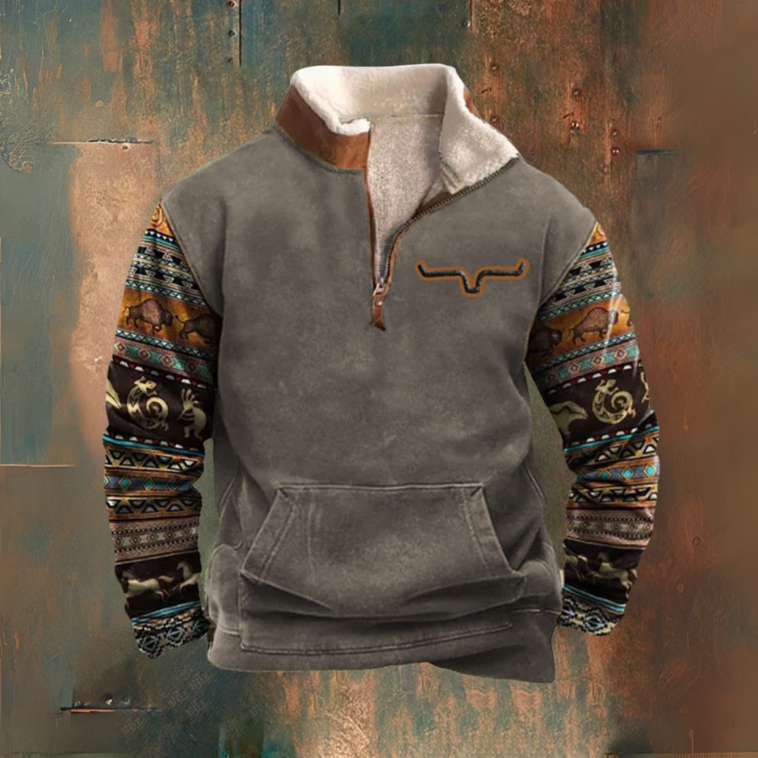 Yellowstone Rodeo — Half-Zip Sherpa Jacket
