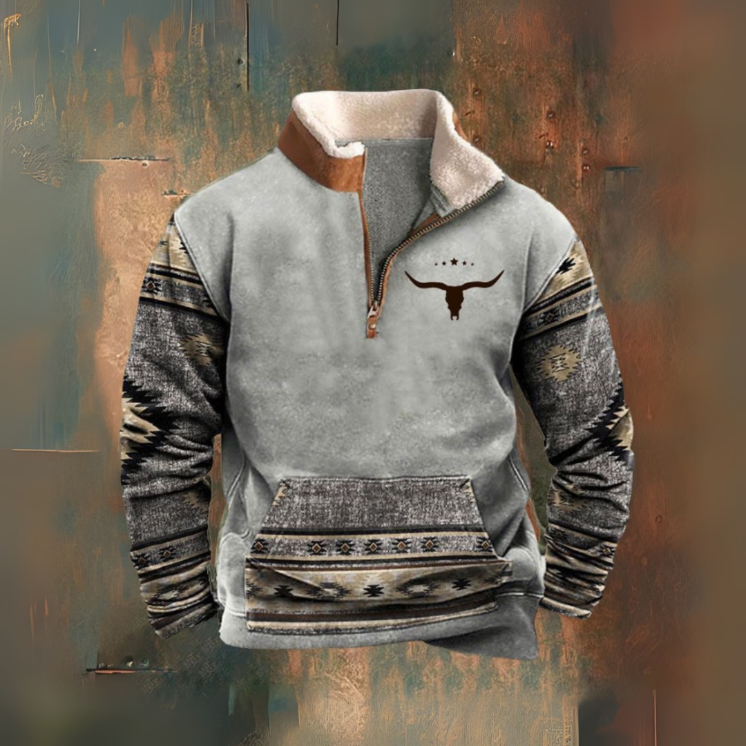 Yellowstone Rodeo — Half-Zip Sherpa Jacket