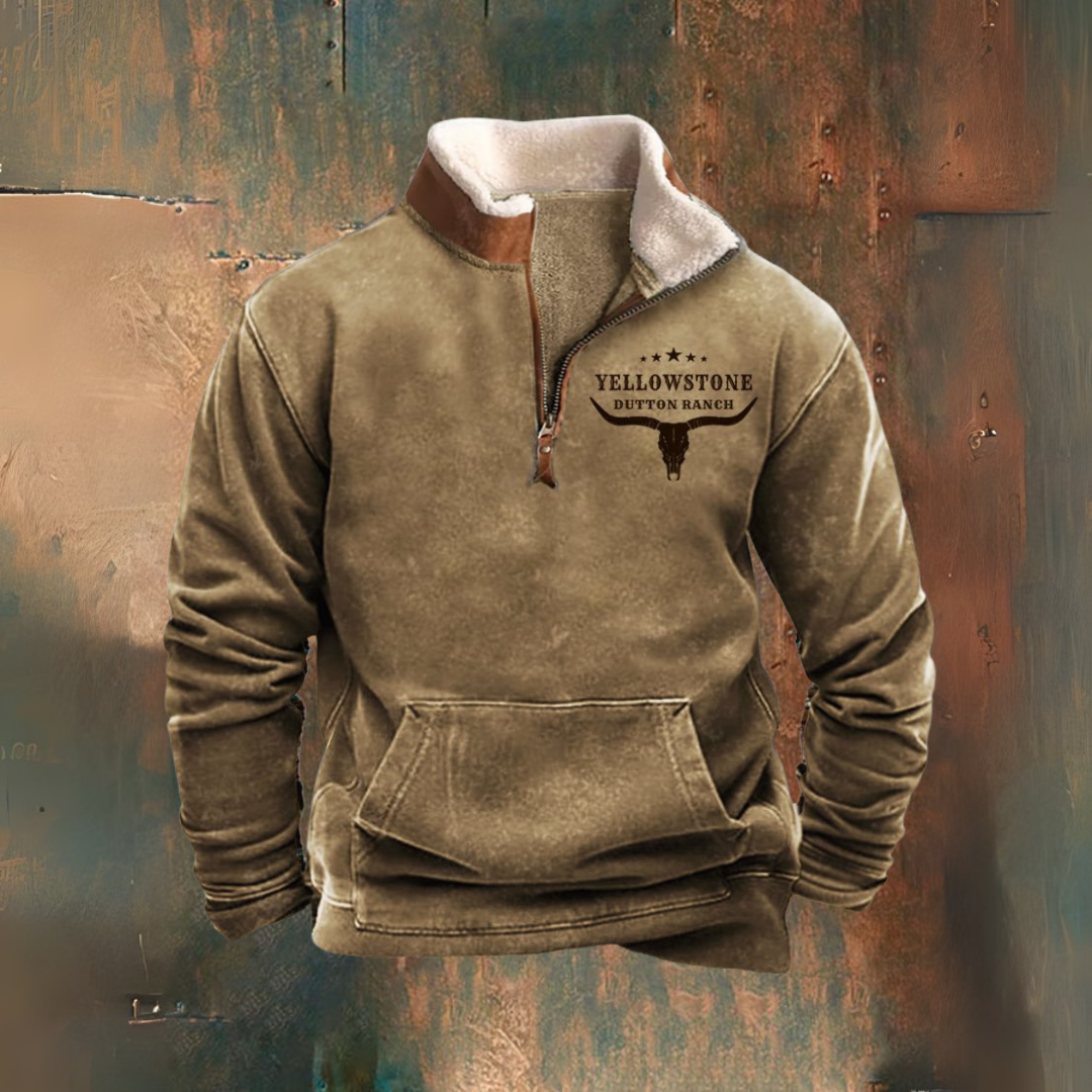 Yellowstone Rodeo — Half-Zip Sherpa Jacket