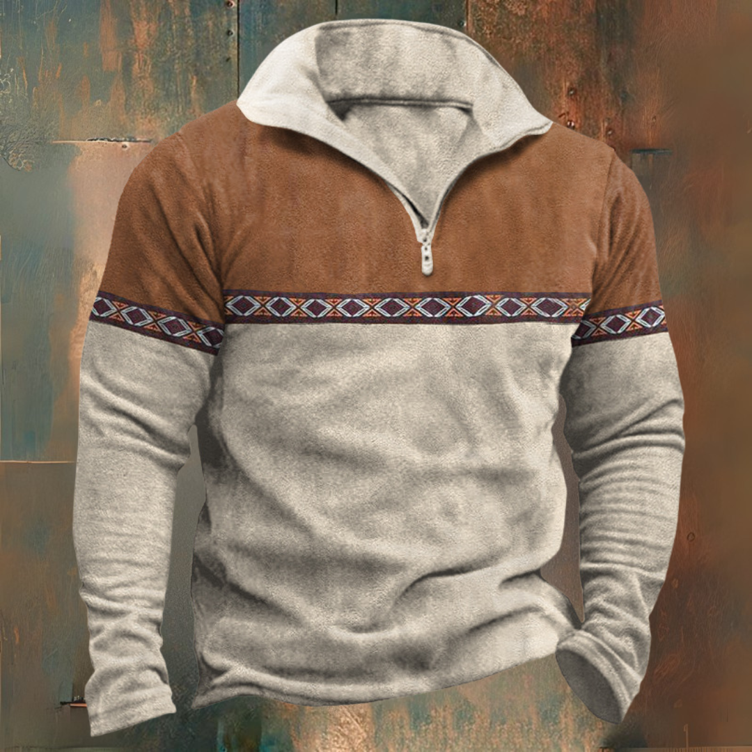 Demi-zip Jacquard Sweatshirt