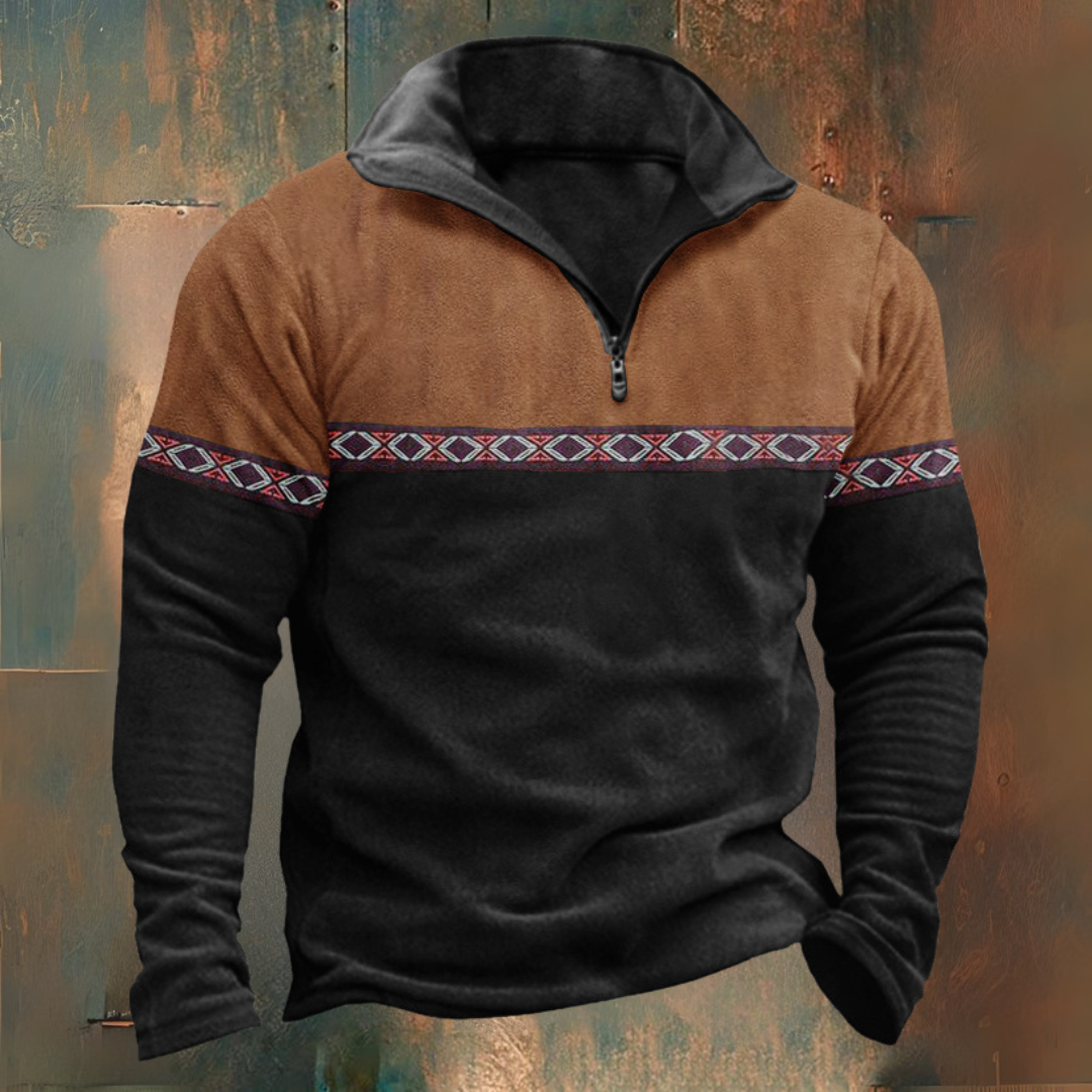Demi-zip Jacquard Sweatshirt