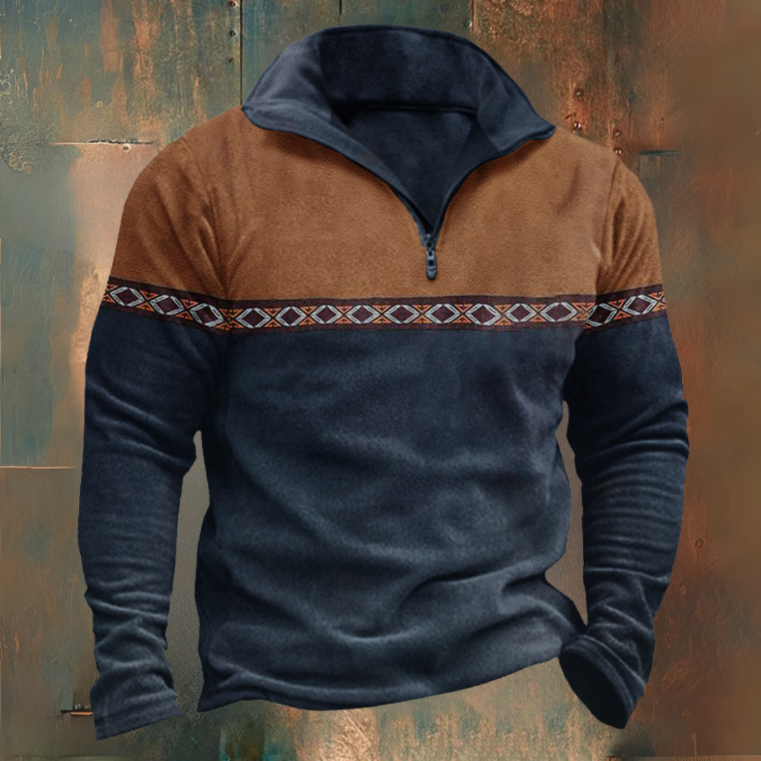 Demi-zip Jacquard Sweatshirt