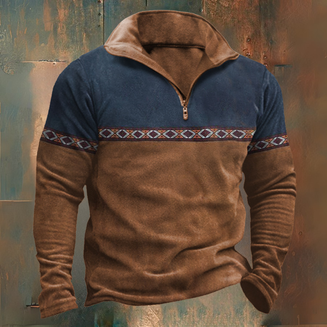 Demi-zip Jacquard Sweatshirt