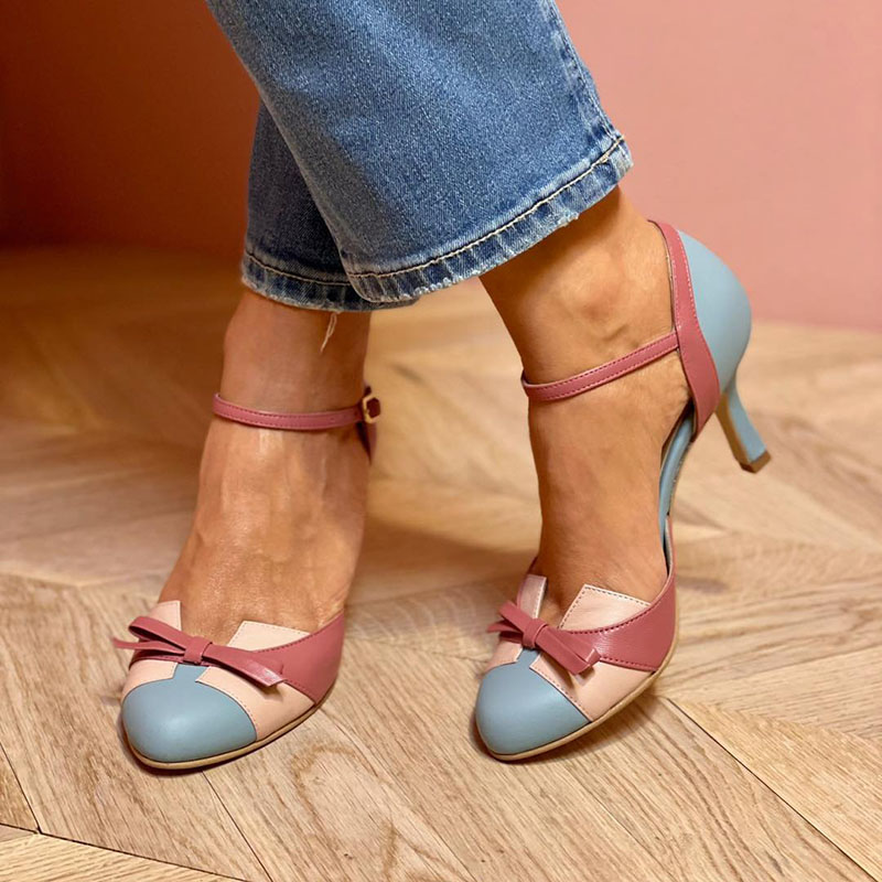 Bellarosa | Colorful sandals with knot and strap, with round toe