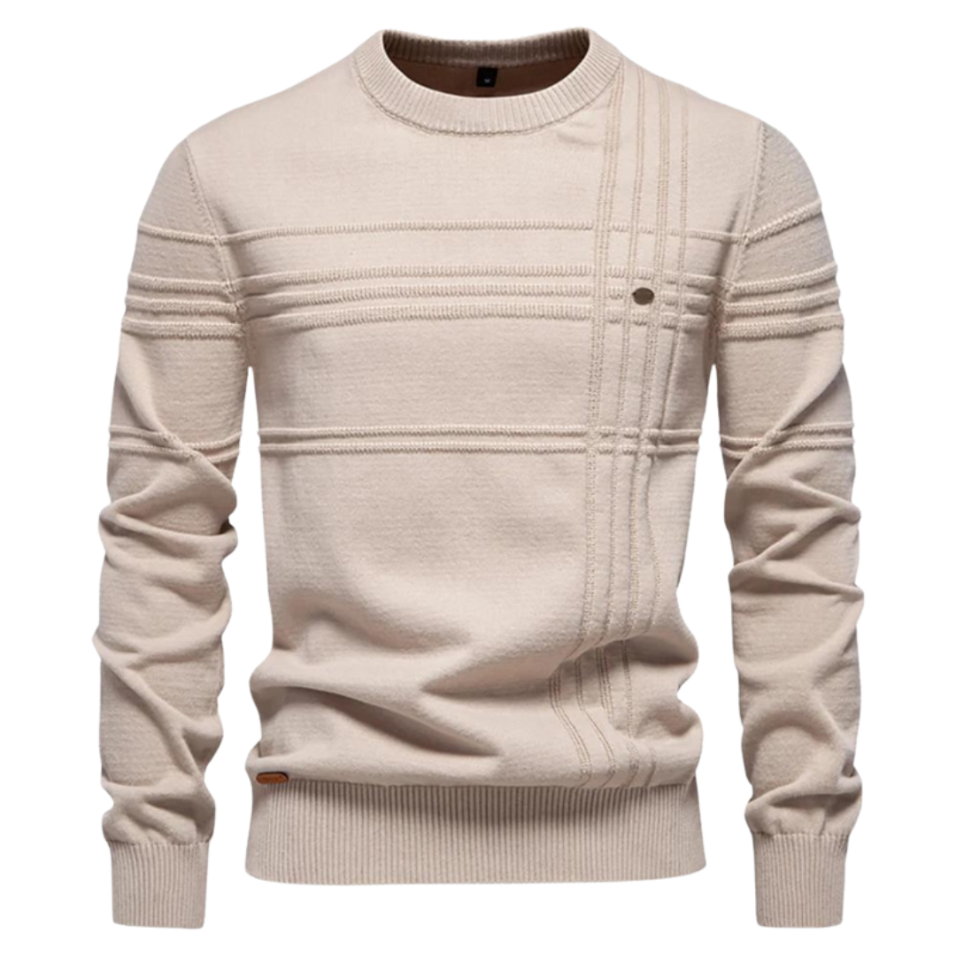 MIRAVO | Elegant Men's Sweater with Checkered Design