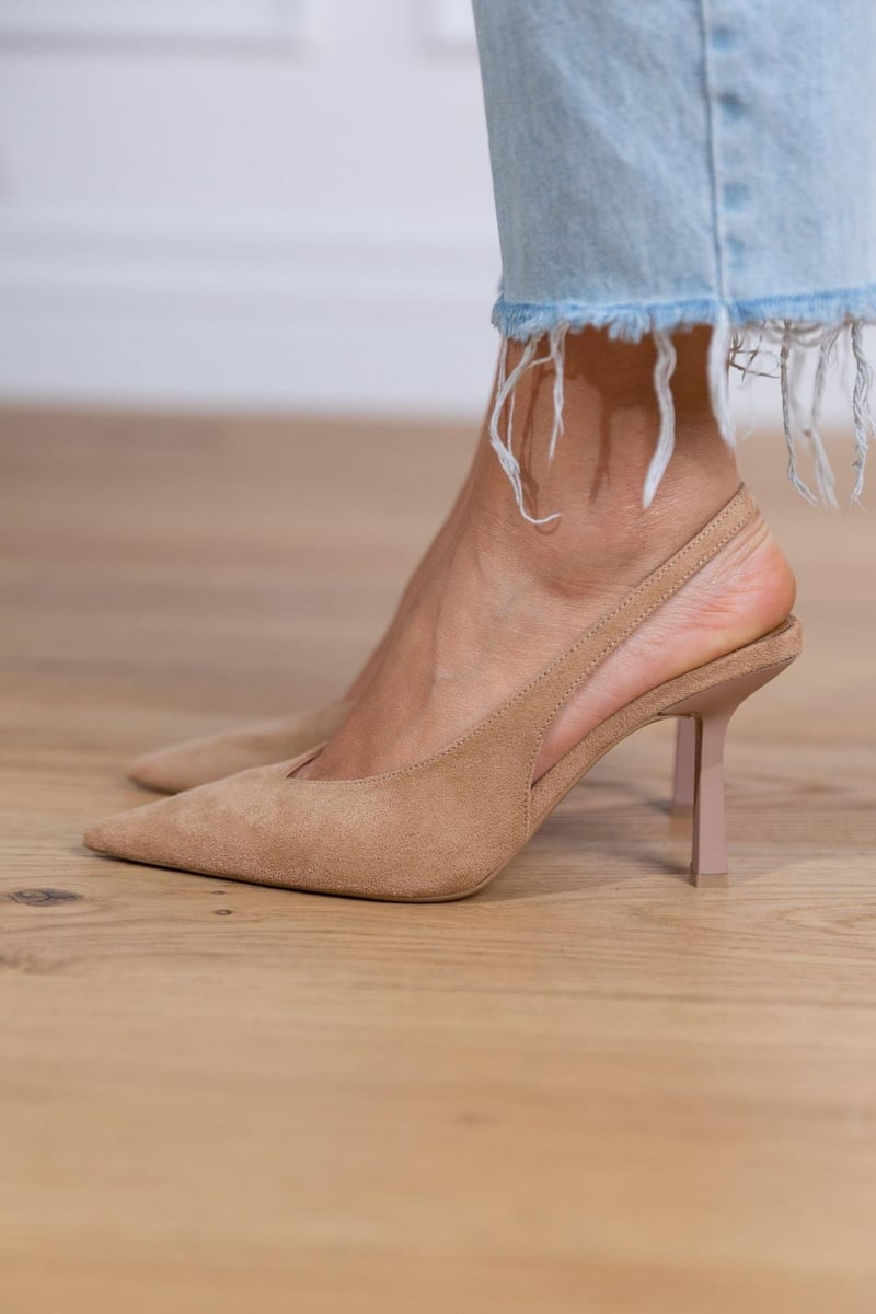 Marlena™ | Nude slingback pumps with fine heel