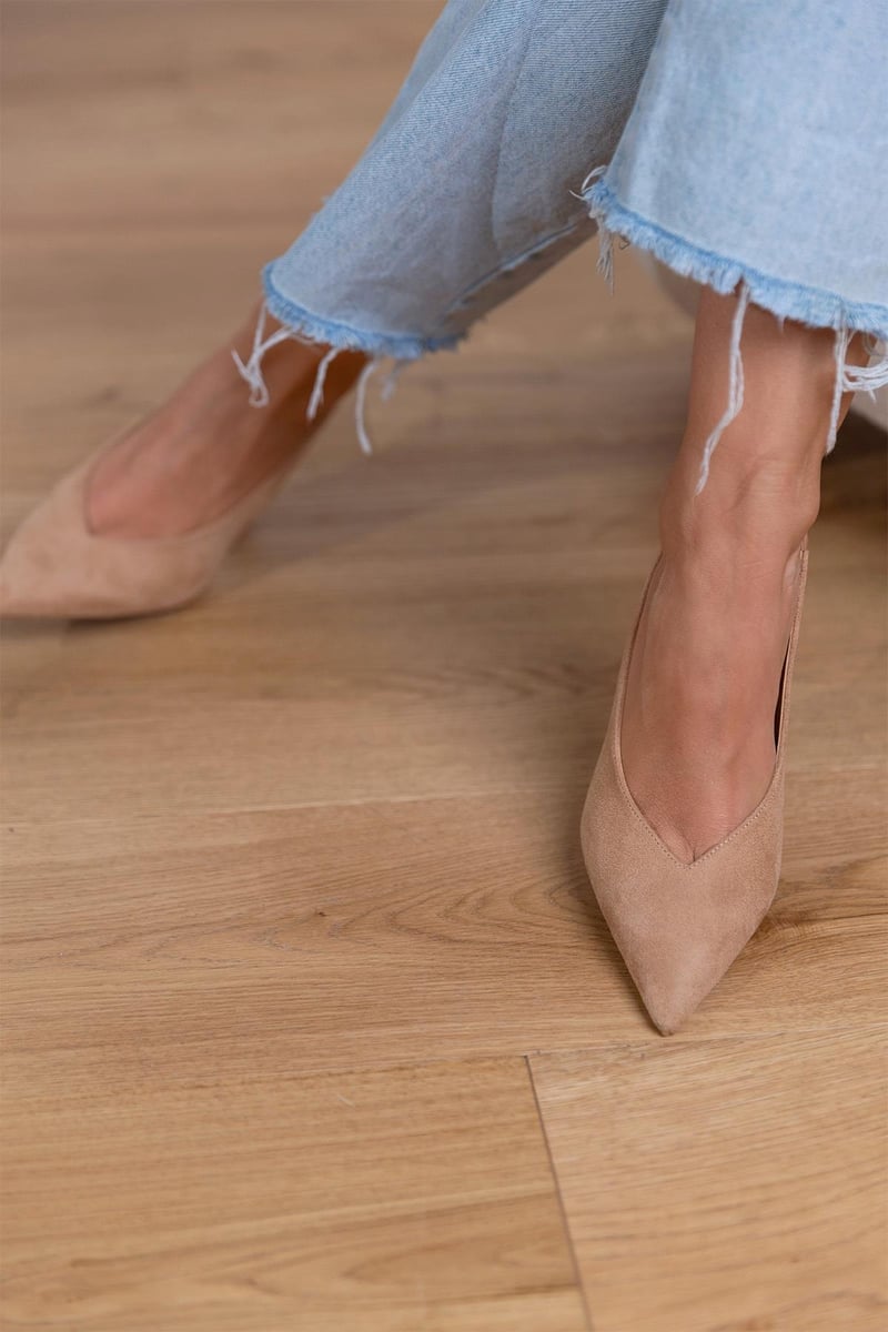 Marlena™ | Nude slingback pumps with fine heel