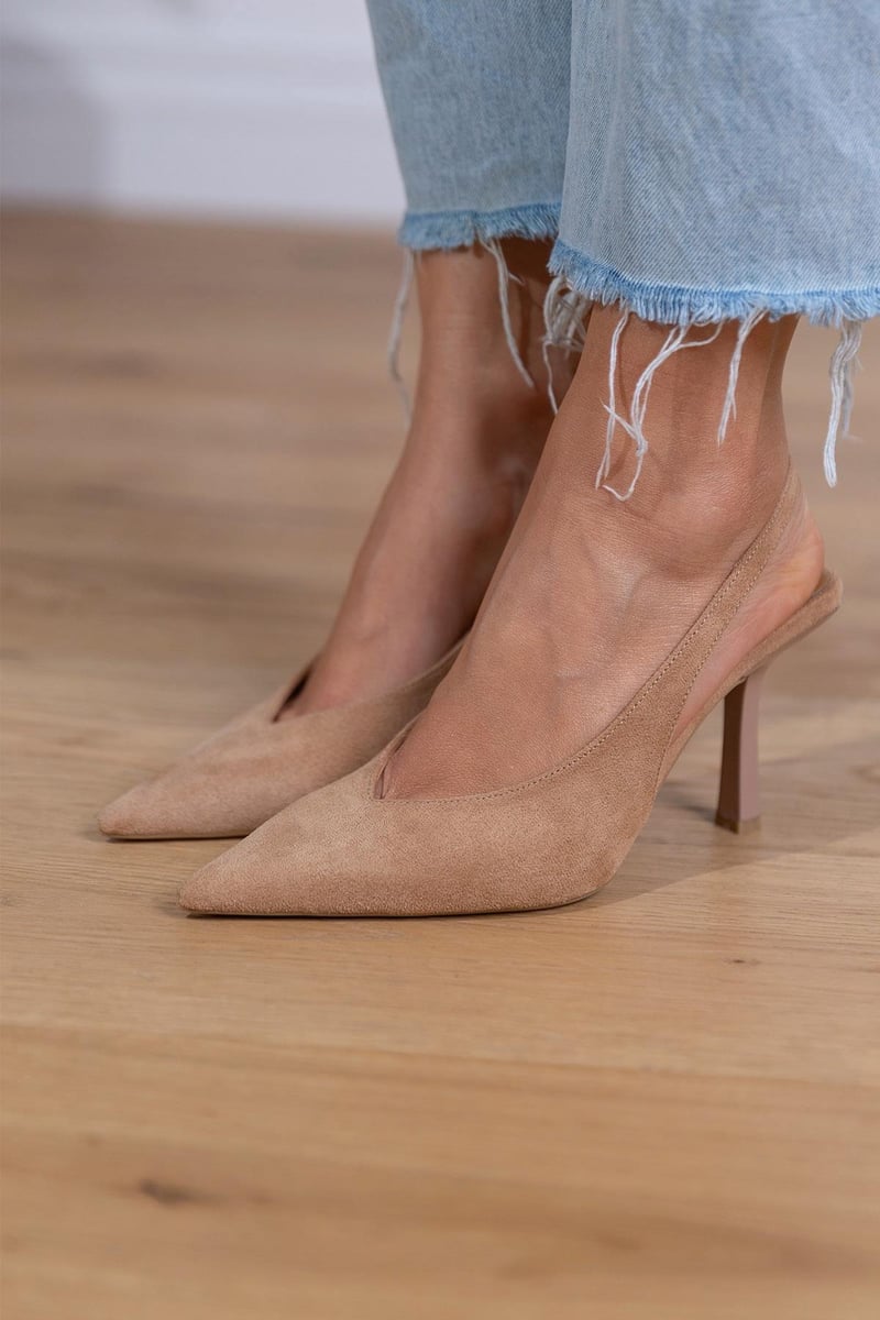 Marlena™ | Nude slingback pumps with fine heel